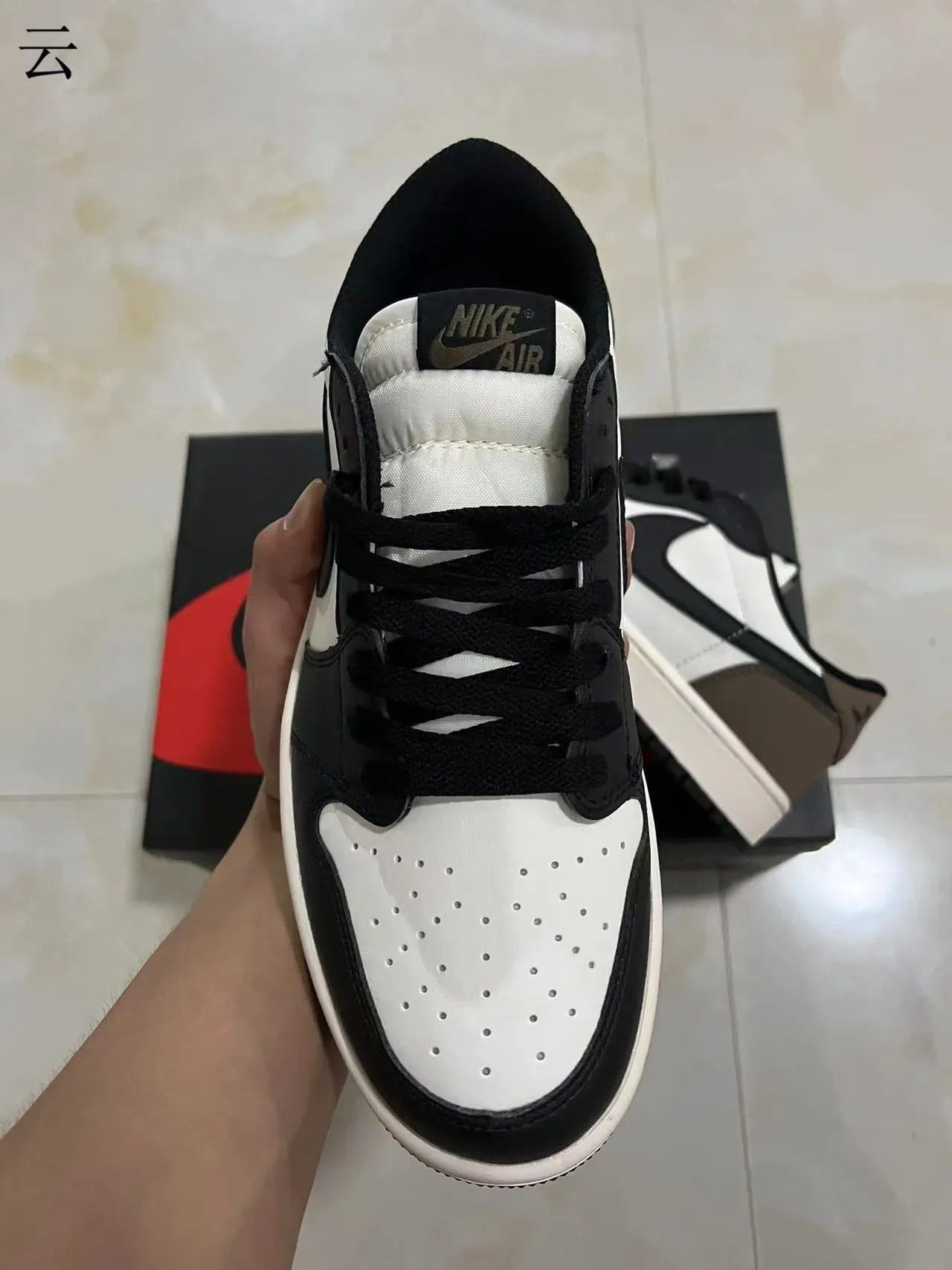 Nike Air Jordan 1 Low Black White Brown Lifestyle Sneakers 3