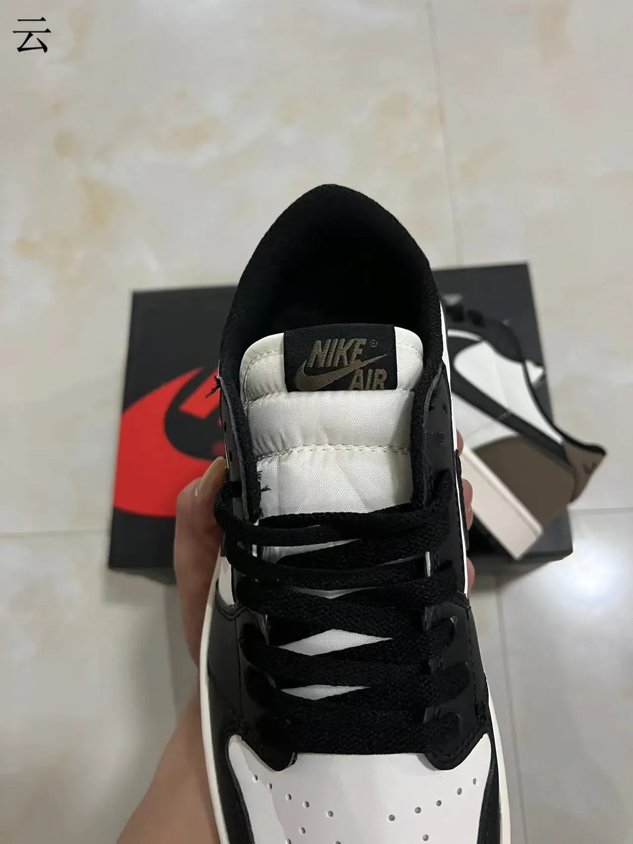 Nike Air Jordan 1 Low Black White Brown Lifestyle Sneakers 4