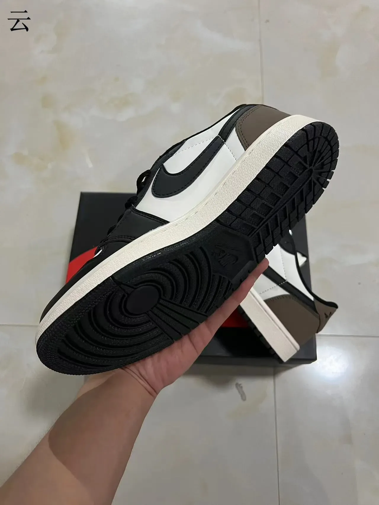 Nike Air Jordan 1 Low Black White Brown Lifestyle Sneakers 6