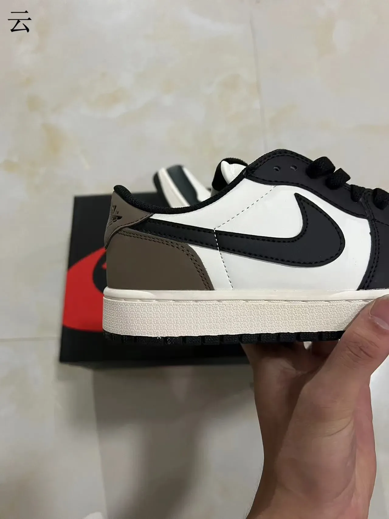 Nike Air Jordan 1 Low Black White Brown Lifestyle Sneakers 7