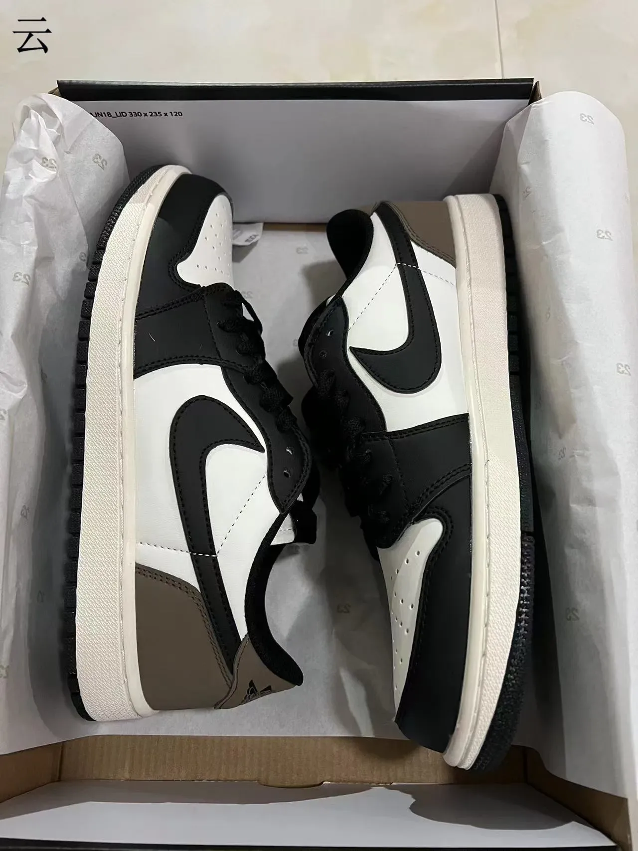Nike Air Jordan 1 Low Black White Brown Lifestyle Sneakers 9
