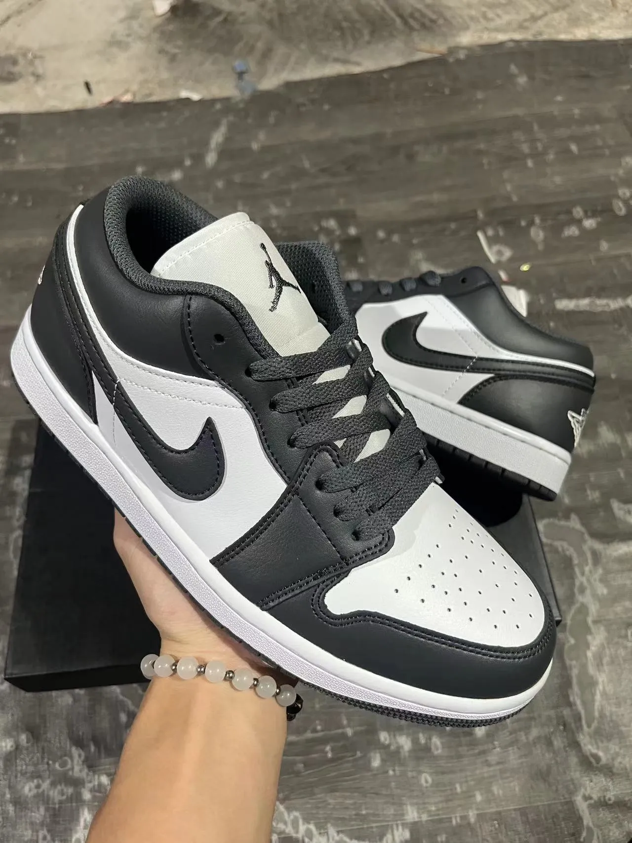Nike Air Jordan 1 Low Black White Lifestyle Sneakers 2