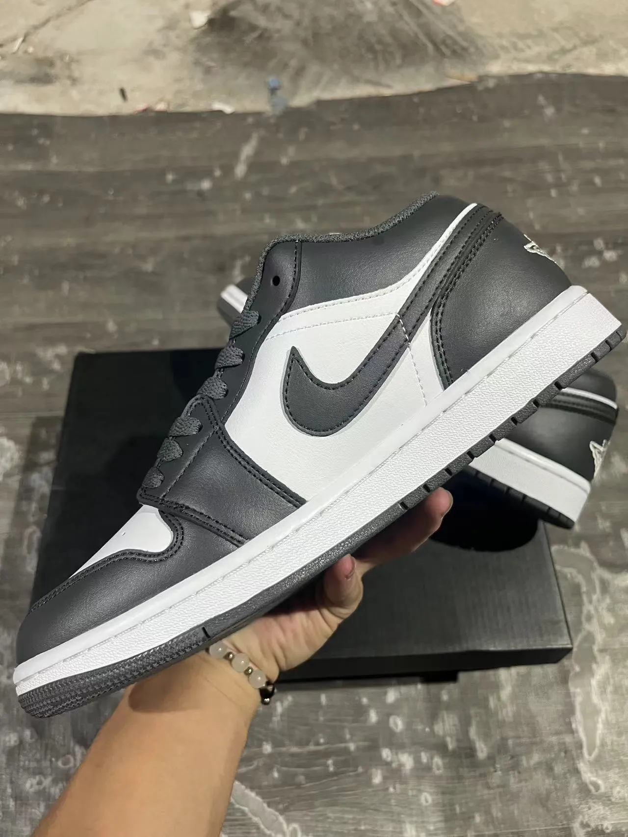 Nike Air Jordan 1 Low Black White Lifestyle Sneakers 5