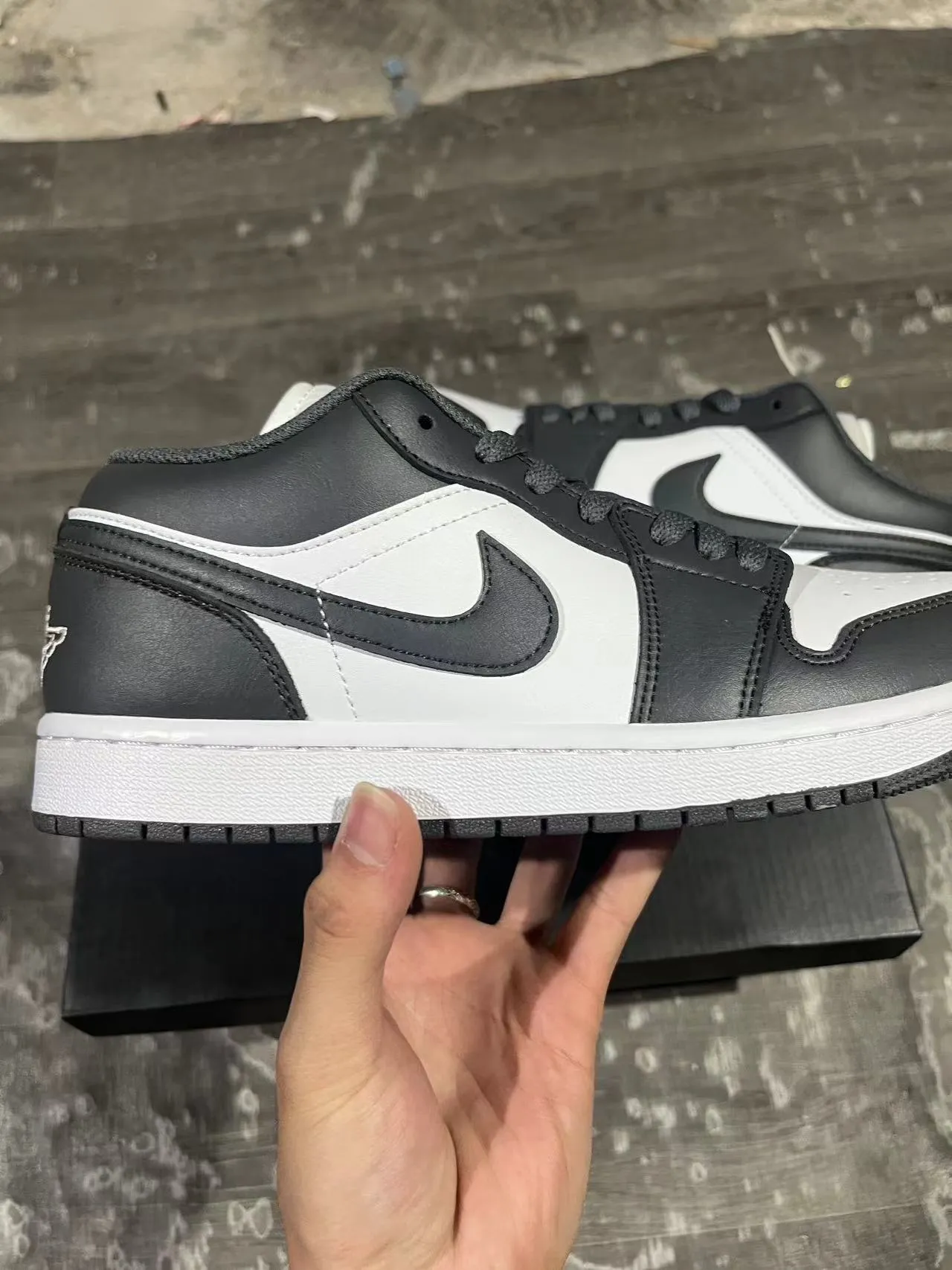 Nike Air Jordan 1 Low Black White Lifestyle Sneakers 7