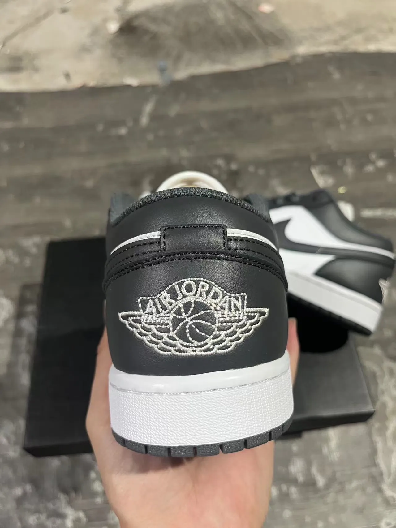 Nike Air Jordan 1 Low Black White Lifestyle Sneakers 8