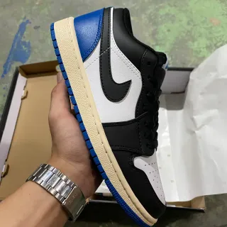 Nike Air Jordan 1 Low Preto Branco Azul Royal Tênis Lifestyle