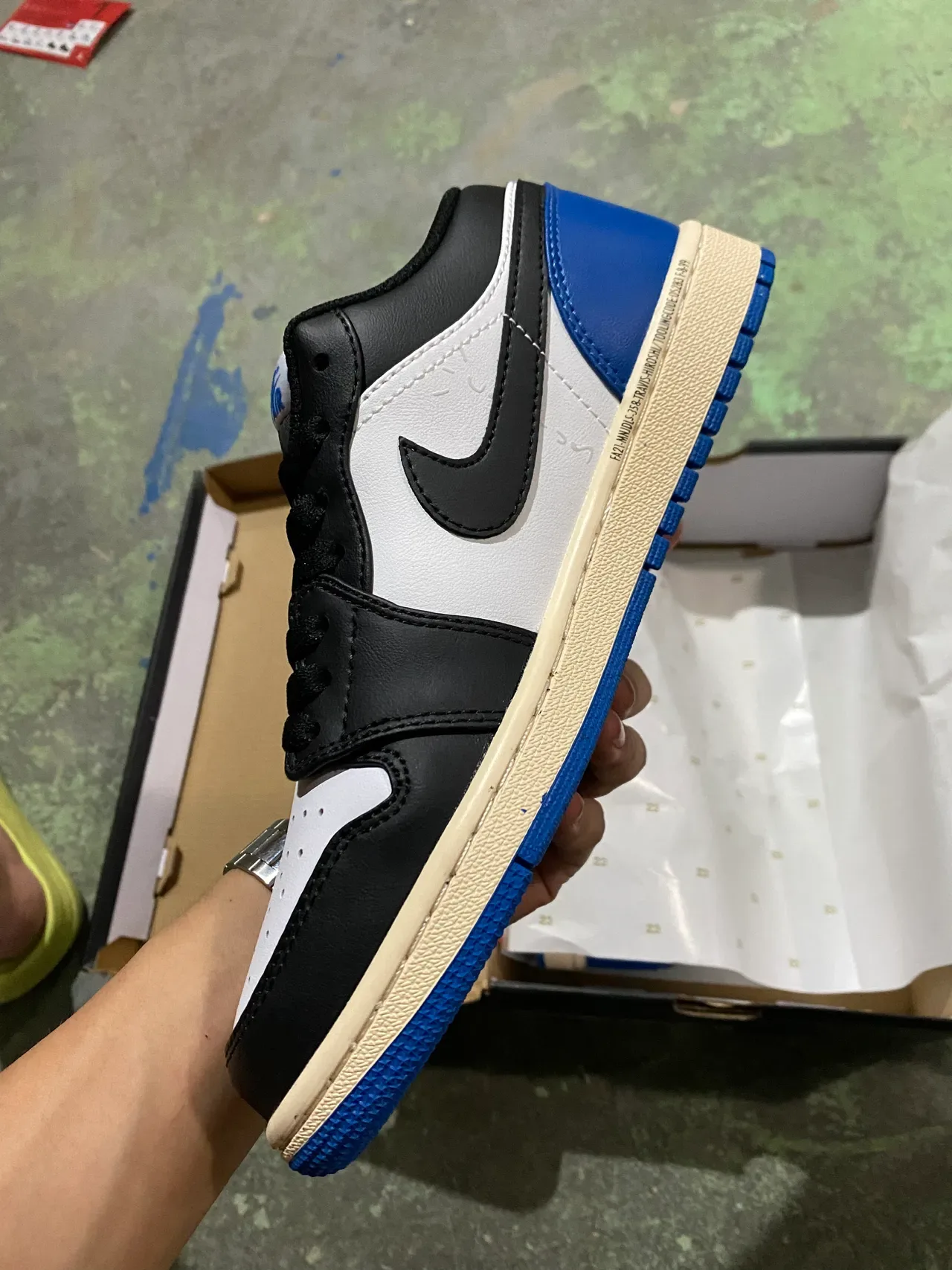Nike Air Jordan 1 Low Black White Royal Blue Lifestyle Sneakers 4