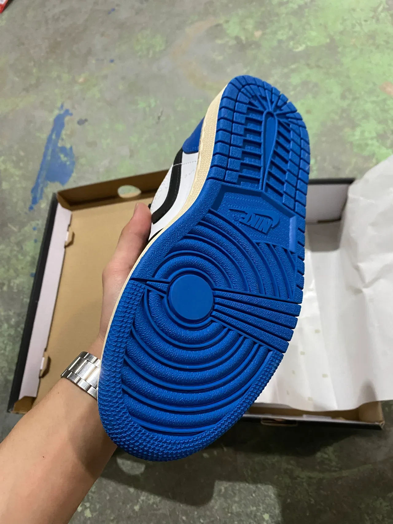 Nike Air Jordan 1 Low Black White Royal Blue Lifestyle Sneakers 5