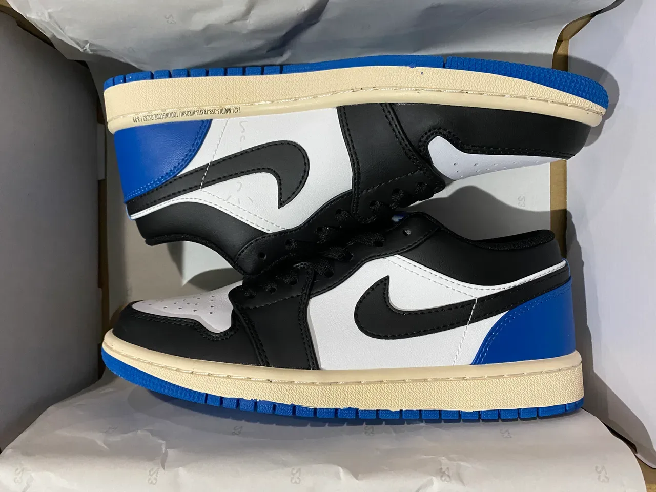 Nike Air Jordan 1 Low Black White Royal Blue Lifestyle Sneakers 7