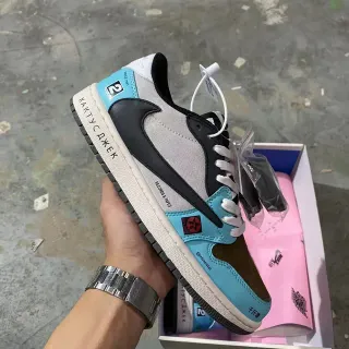 Nike Air Jordan 1 Low Cactus Jack x Travis Scott Cyan Gray लाइफस्टील स्निकार्स