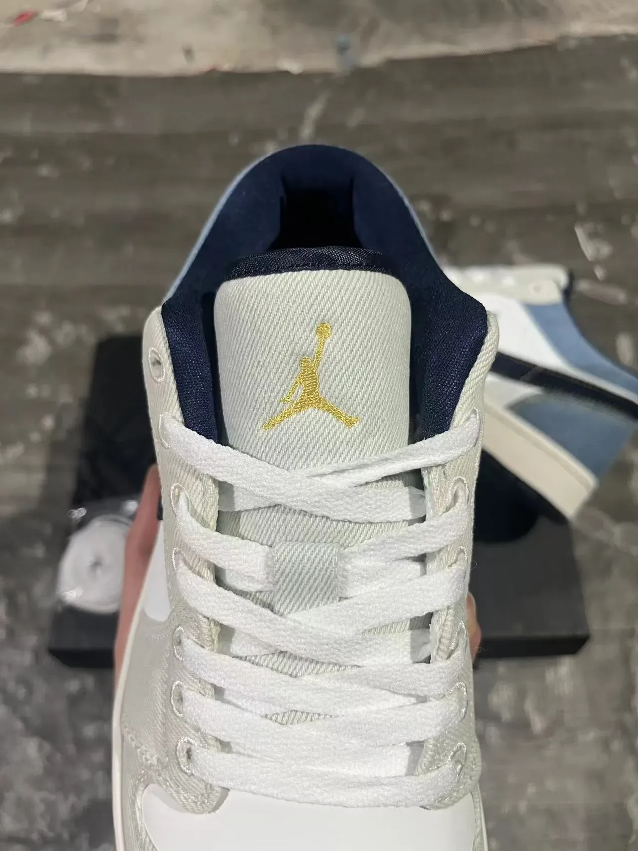 Nike Air Jordan 1 Low Denim Paneled Lifestyle Sneakers 4