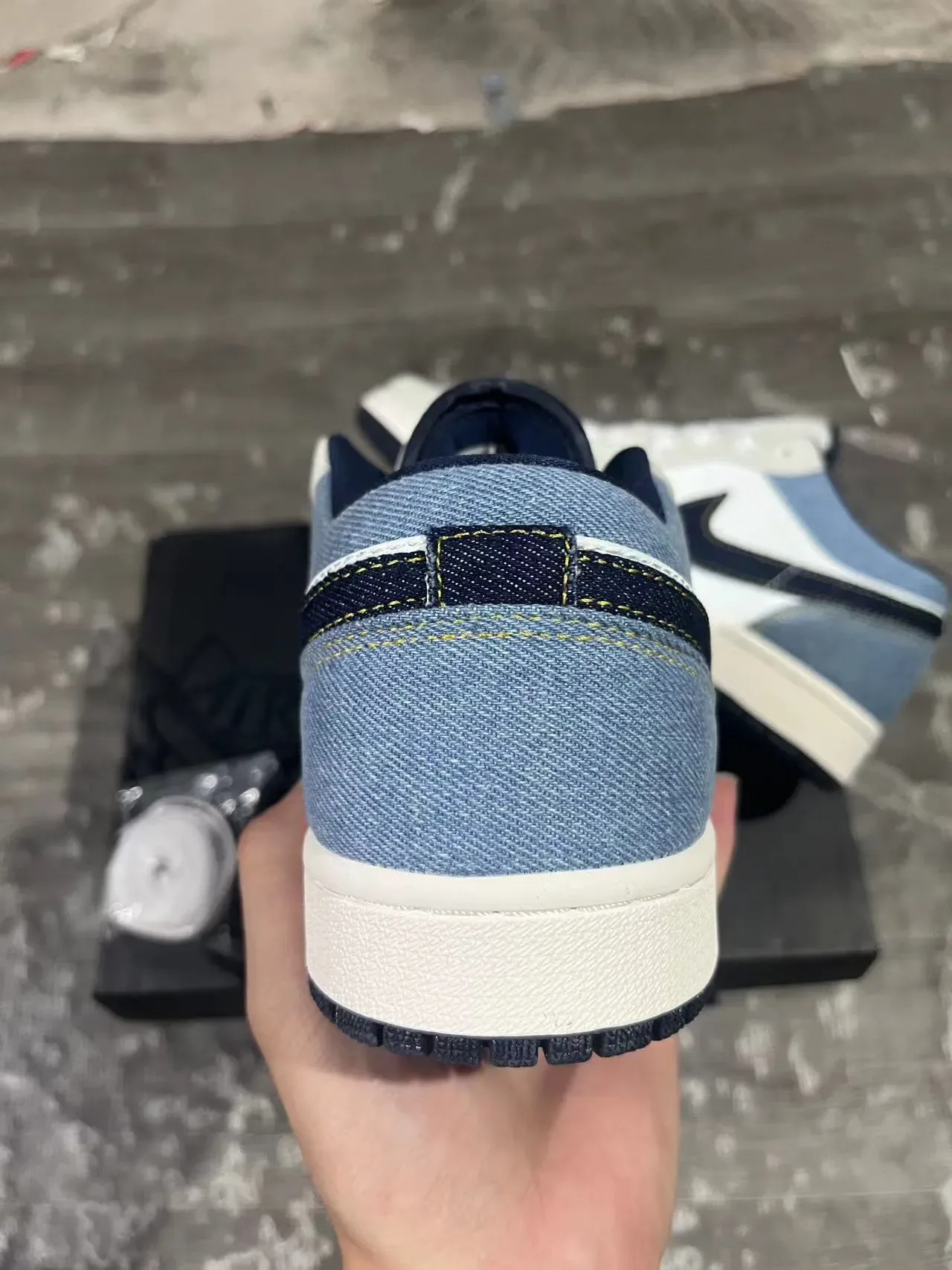 Nike Air Jordan 1 Low Denim Paneled Lifestyle Sneakers 8