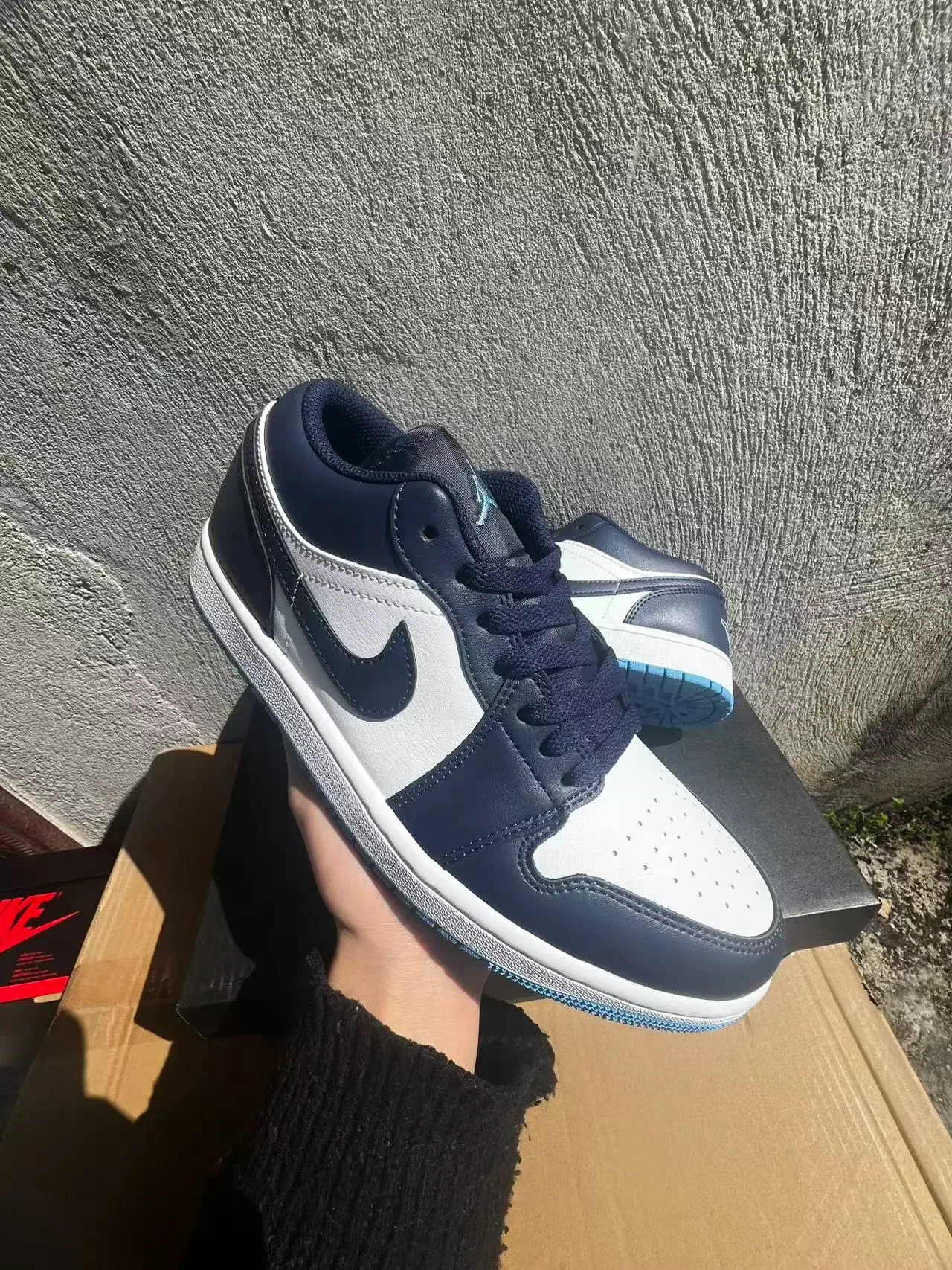 Nike Air Jordan 1 Low Navy White Blue Lifestyle Sneakers 2