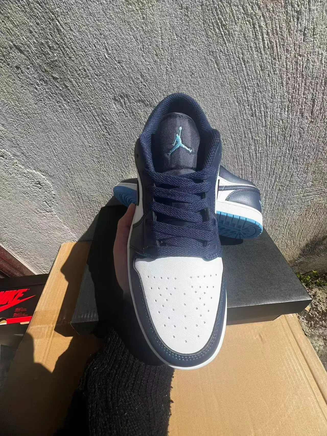 Nike Air Jordan 1 Low Navy White Blue Lifestyle Sneakers 3