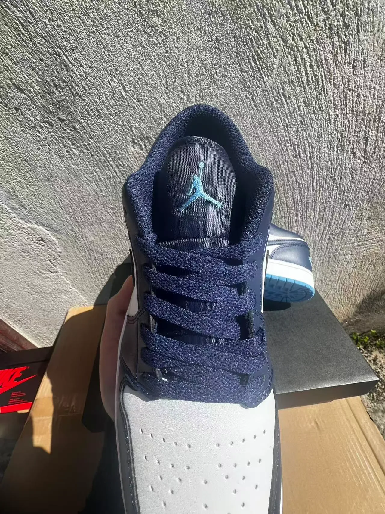 Nike Air Jordan 1 Low Navy White Blue Lifestyle Sneakers 4