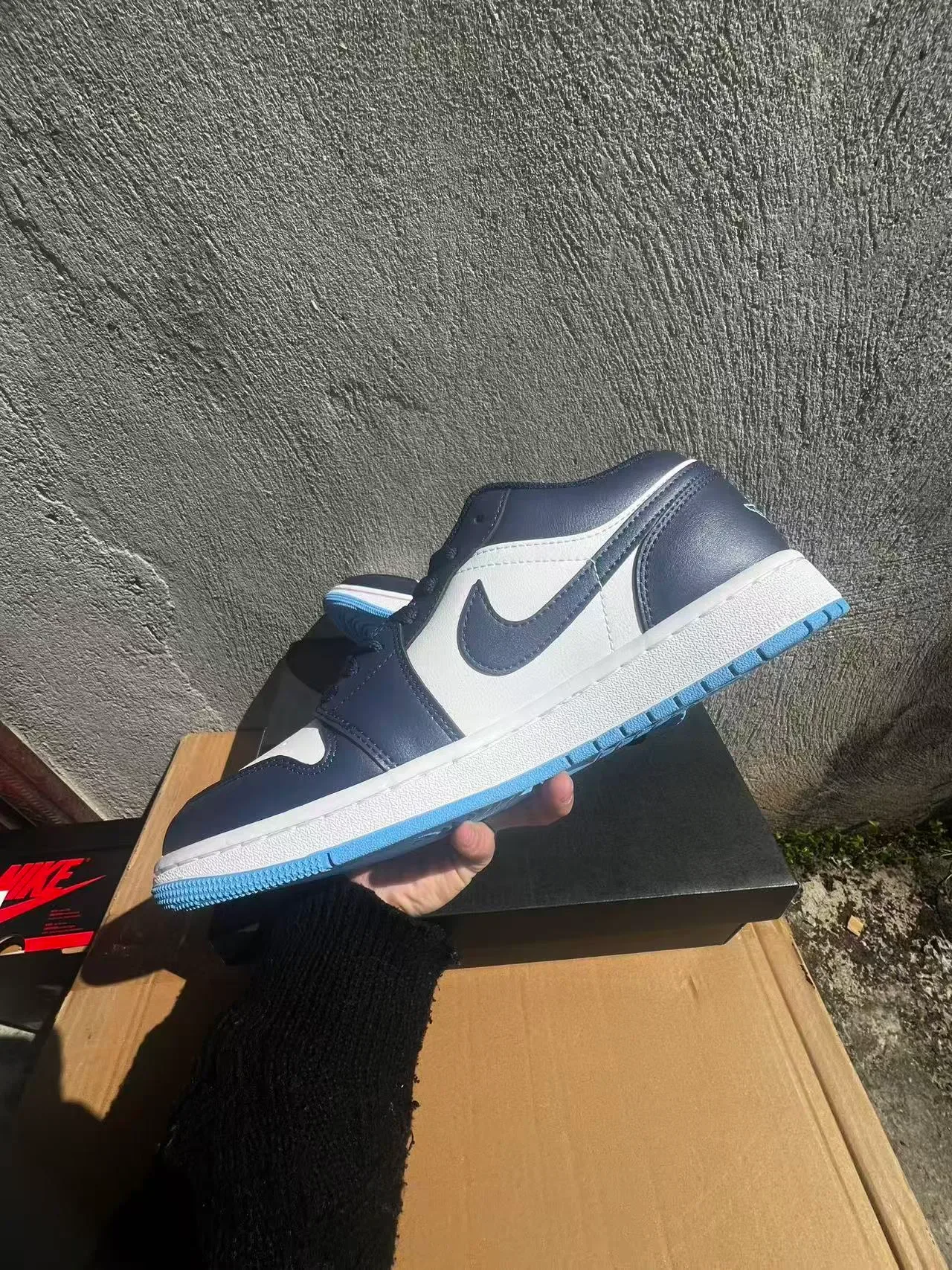 Nike Air Jordan 1 Low Navy White Blue Lifestyle Sneakers 5