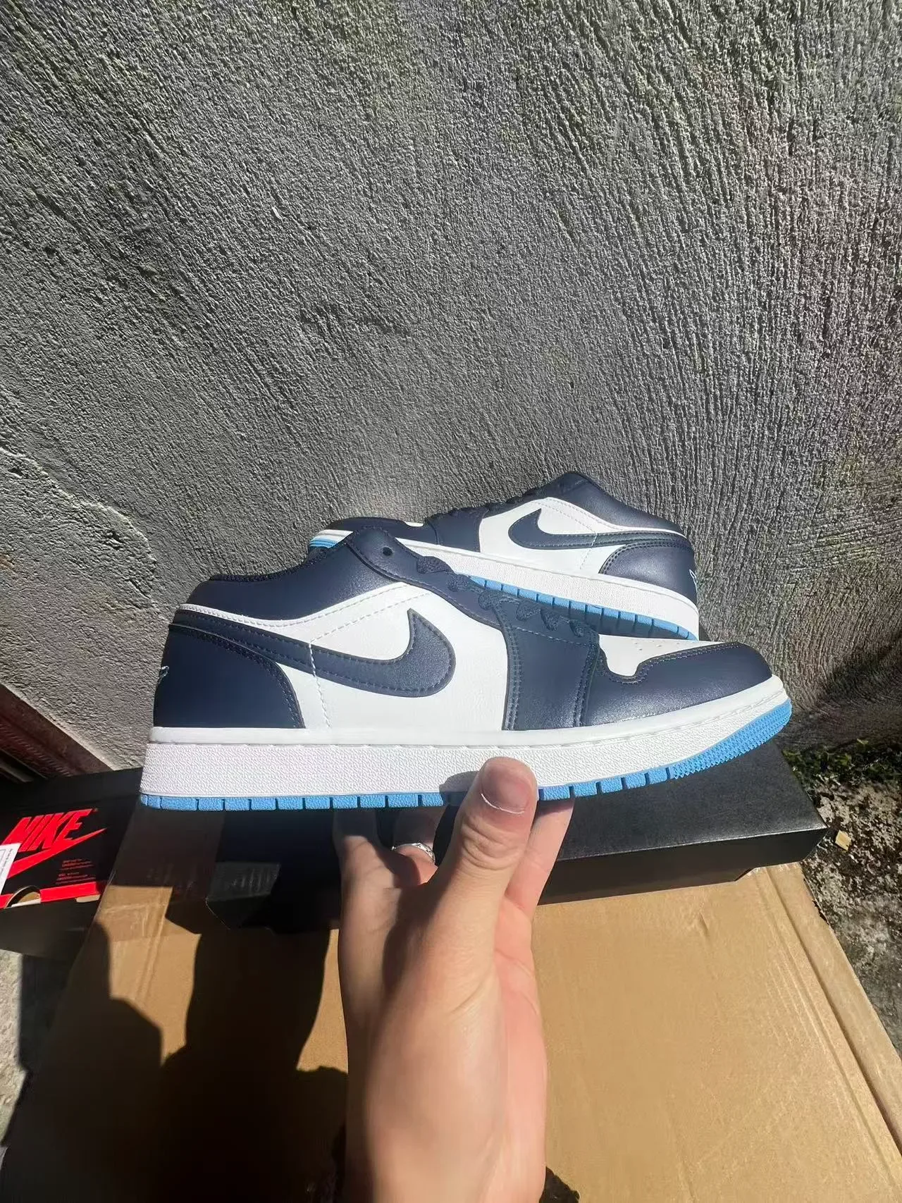 Nike Air Jordan 1 Low Navy White Blue Lifestyle Sneakers 7