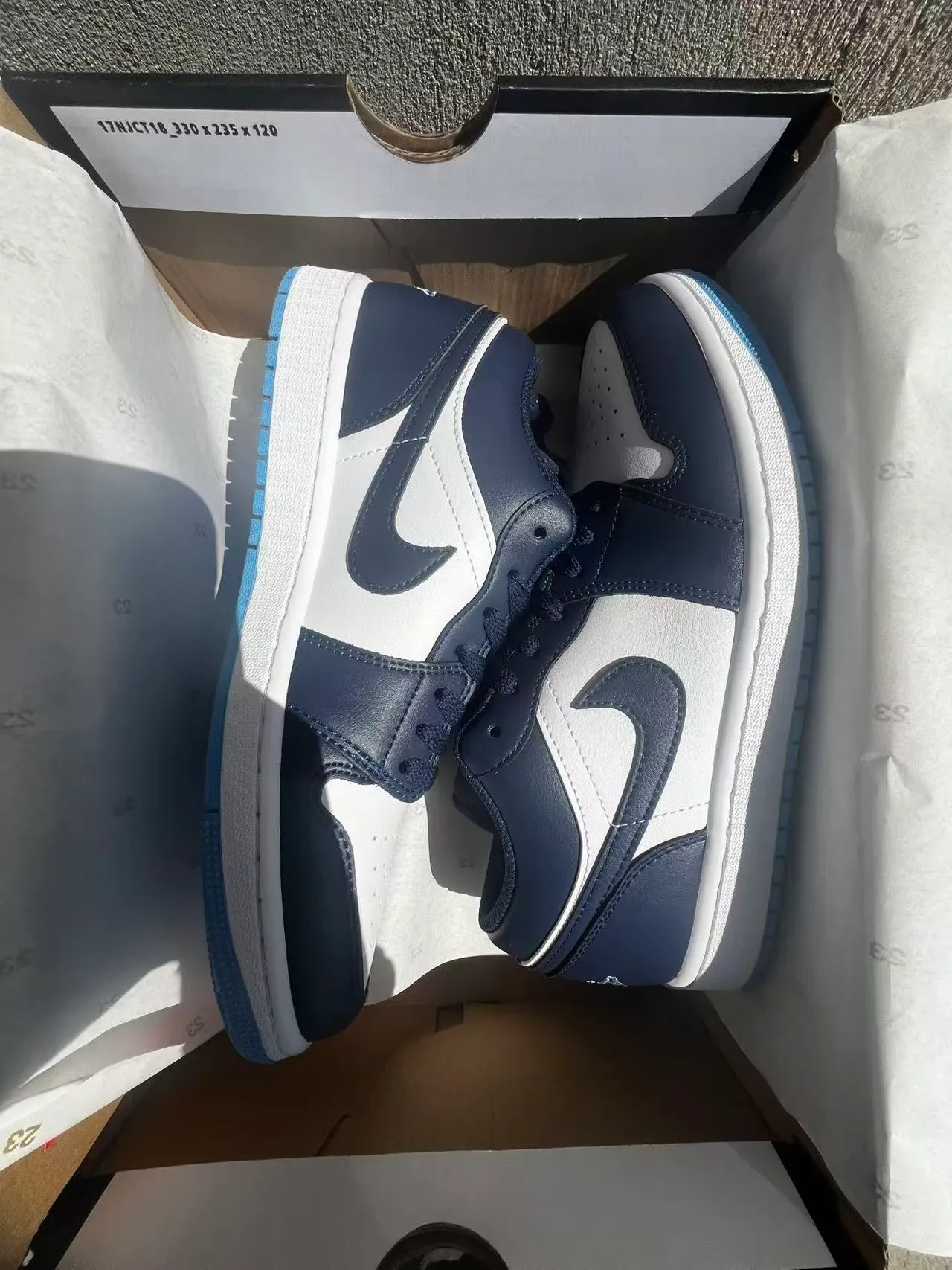 Nike Air Jordan 1 Low Navy White Blue Lifestyle Sneakers 9
