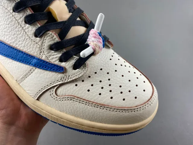 Nike Air Jordan 1 Low Off-White and Royal Blue Lifestyle Sneakers 2