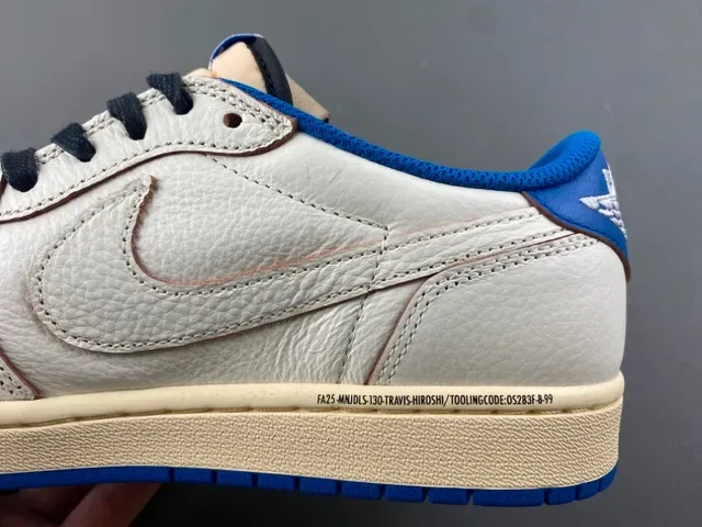 Nike Air Jordan 1 Low Off-White and Royal Blue Lifestyle Sneakers 4