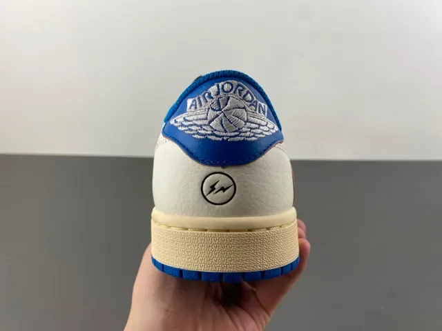 Nike Air Jordan 1 Low Off-White and Royal Blue Lifestyle Sneakers 5
