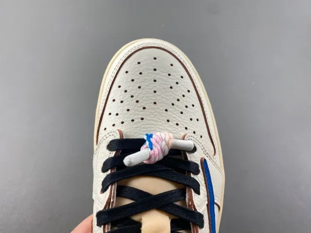 Nike Air Jordan 1 Low Off-White and Royal Blue Lifestyle Sneakers 6