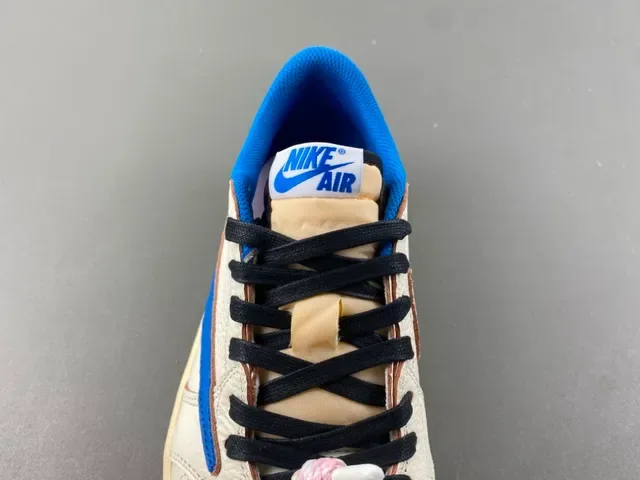 Nike Air Jordan 1 Low Off-White and Royal Blue Lifestyle Sneakers 7