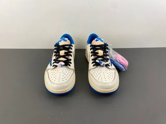 Nike Air Jordan 1 Low Off-White and Royal Blue Lifestyle Sneakers 12