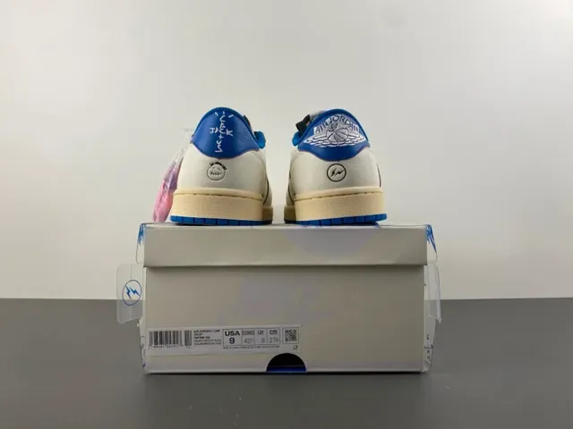 Nike Air Jordan 1 Low Off-White and Royal Blue Lifestyle Sneakers 18