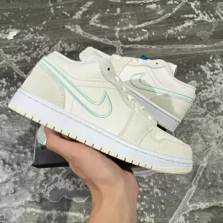 Nike Air Jordan 1 Low Off-White Mint 刺绣生活方式运动鞋