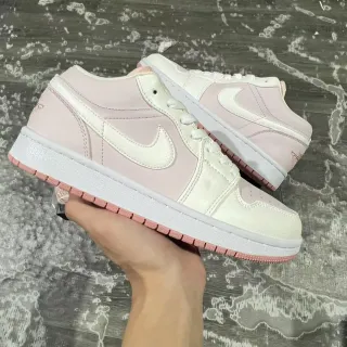 Nike Air Jordan 1 Low Pink and White Lifestyle Sneakers