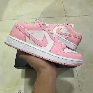 Nike Air Jordan 1 Low Pink and White Lifestyle Sneakers