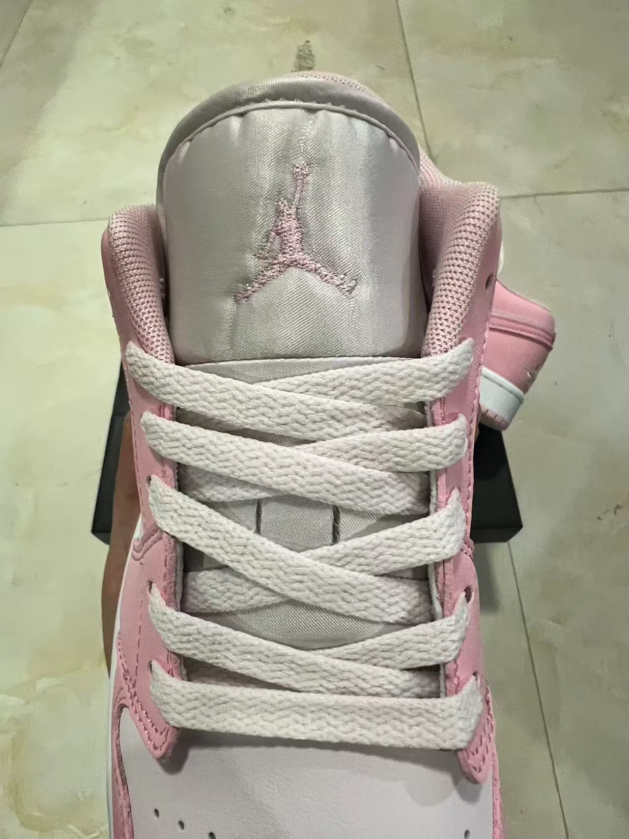 Nike Air Jordan 1 Low Pink and White Lifestyle Sneakers 4