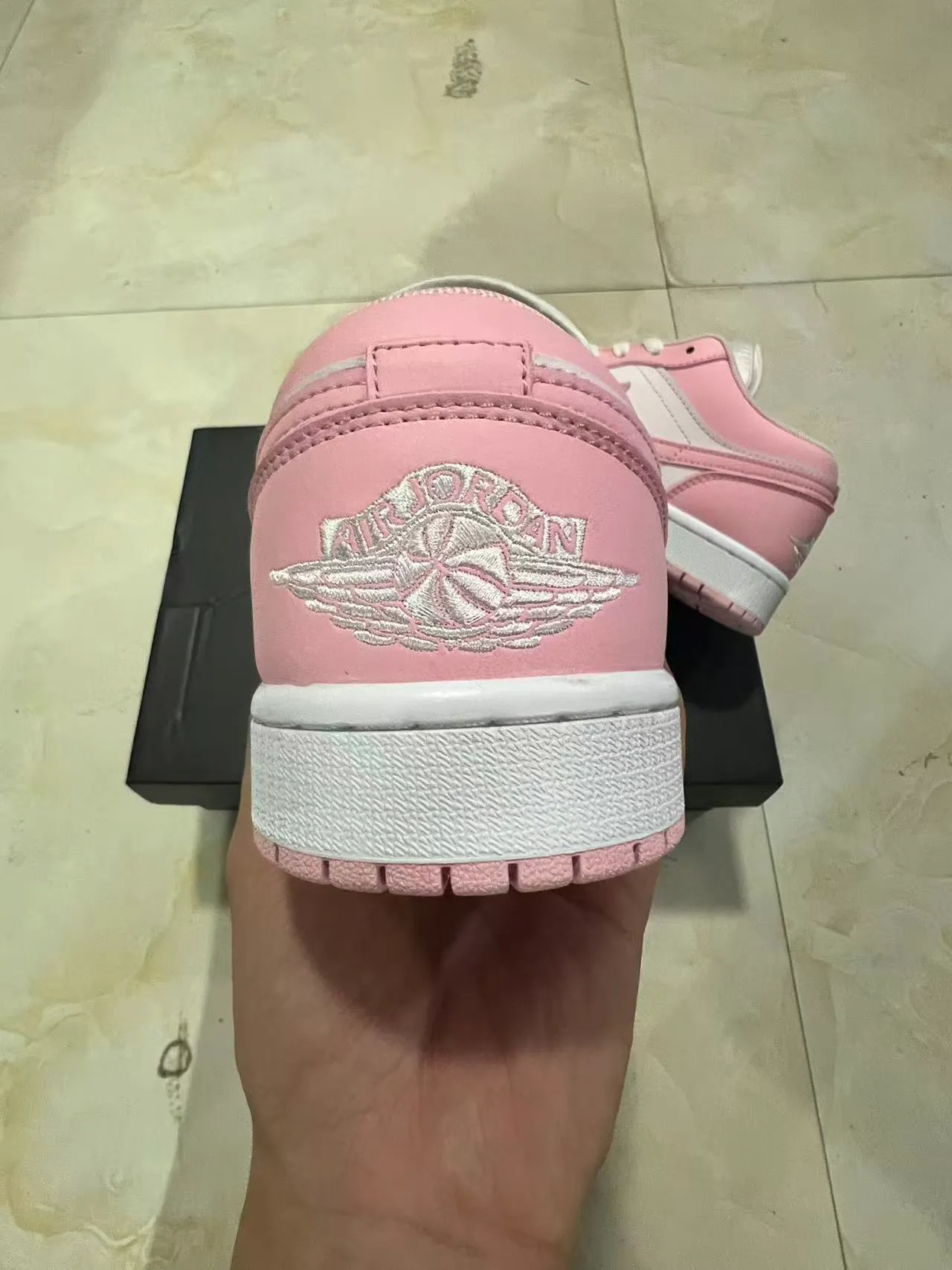 Nike Air Jordan 1 Low Pink and White Lifestyle Sneakers 8