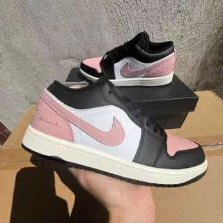 Nike Air Jordan 1 Low Pink Black White Lifestyle Sneakers