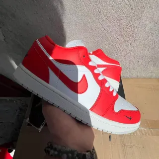 Nike Air Jordan 1 Low Red and White Lifestyle Sneakers