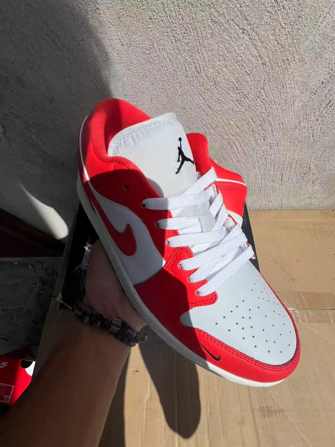 Nike Air Jordan 1 Low Red and White Lifestyle Sneakers 2