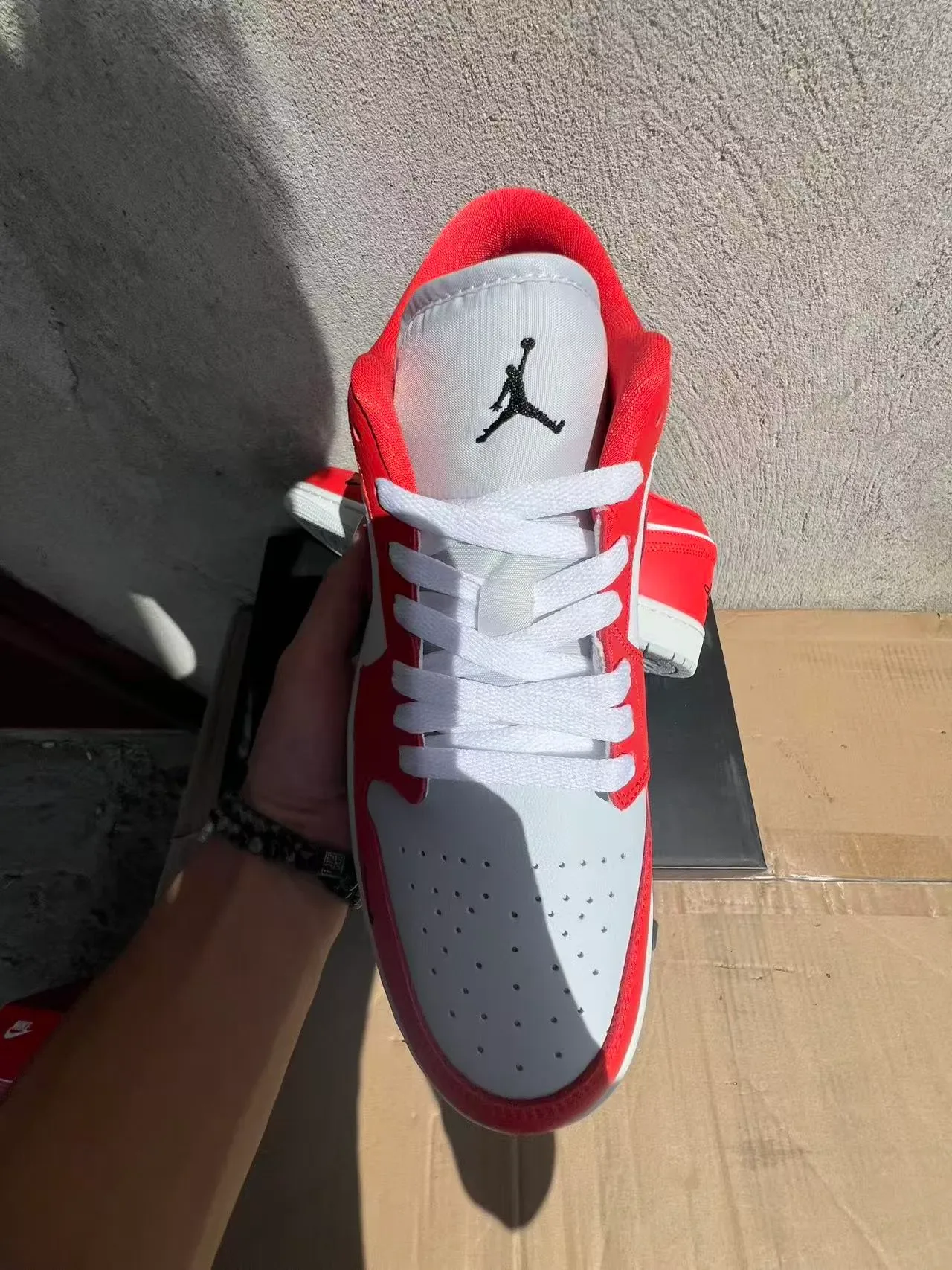 Nike Air Jordan 1 Low Red and White Lifestyle Sneakers 3