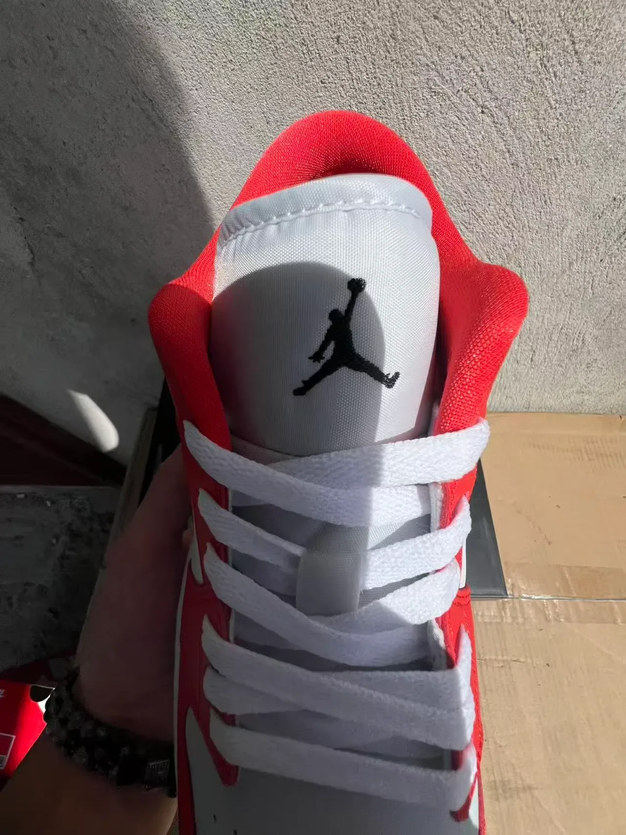 Nike Air Jordan 1 Low Red and White Lifestyle Sneakers 4
