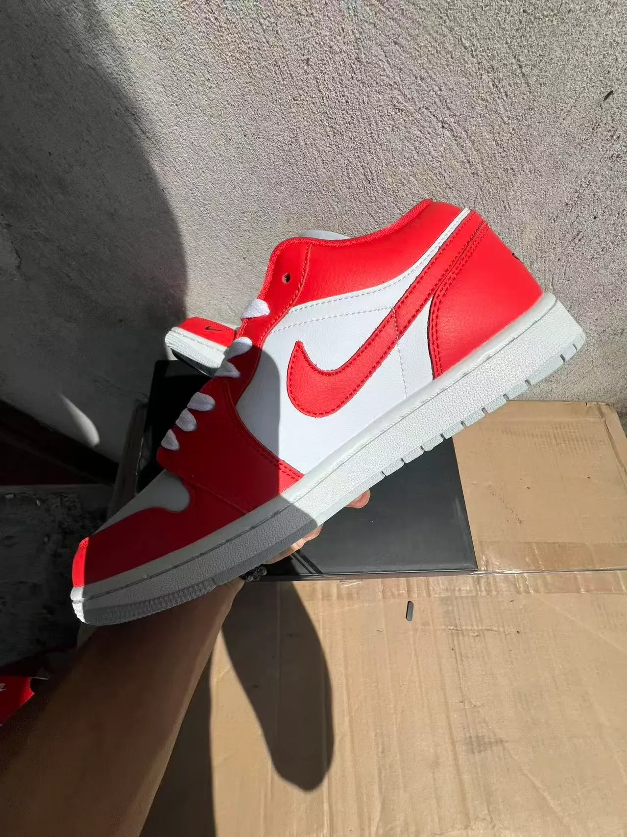 Nike Air Jordan 1 Low Red and White Lifestyle Sneakers 5