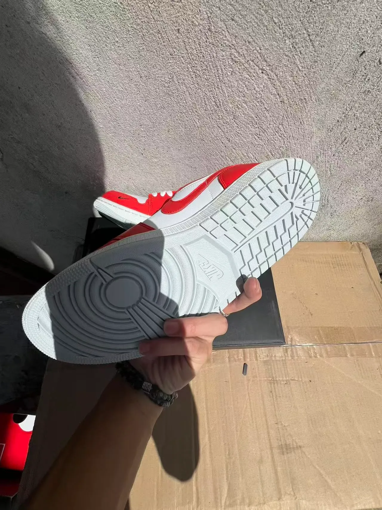 Nike Air Jordan 1 Low Red and White Lifestyle Sneakers 6
