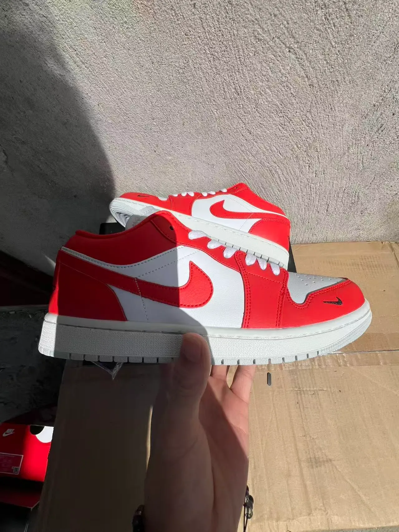 Nike Air Jordan 1 Low Red and White Lifestyle Sneakers 7