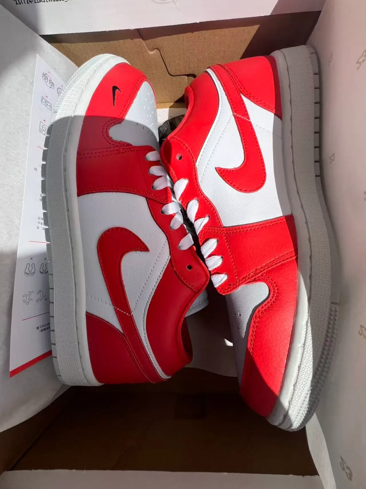 Nike Air Jordan 1 Low Red and White Lifestyle Sneakers 8