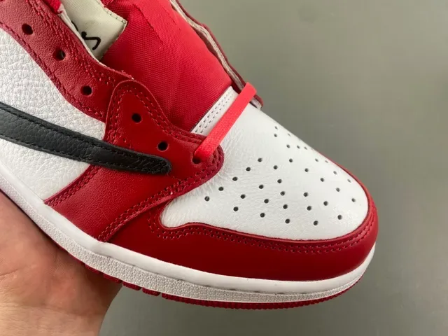Nike Air Jordan 1 Low Red White Black Lifestyle Sneakers 2