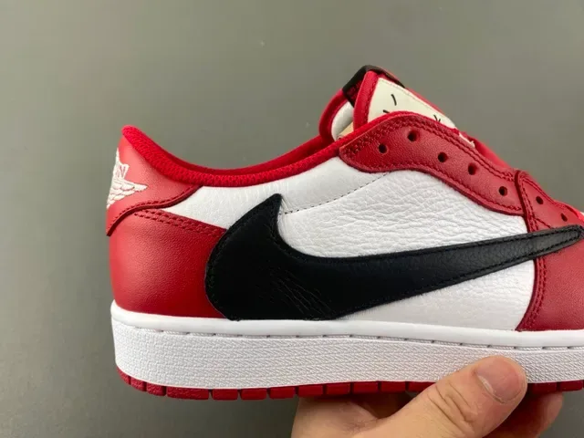 Nike Air Jordan 1 Low Red White Black Lifestyle Sneakers 3