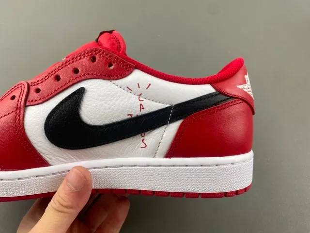 Nike Air Jordan 1 Low Red White Black Lifestyle Sneakers 5