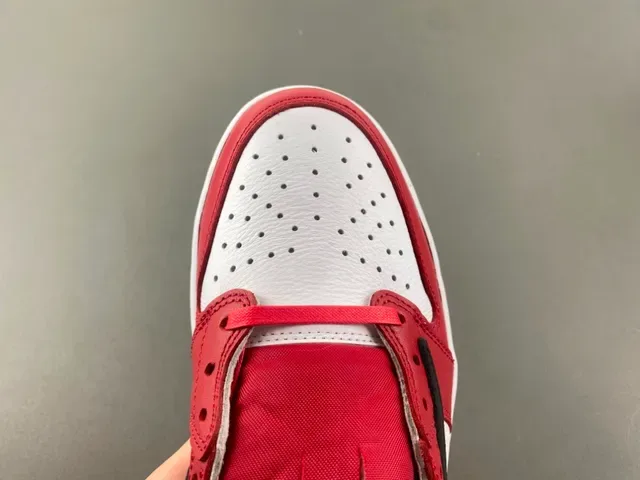 Nike Air Jordan 1 Low Red White Black Lifestyle Sneakers 6
