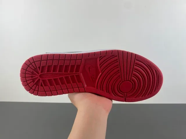 Nike Air Jordan 1 Low Red White Black Lifestyle Sneakers 10