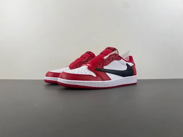 Nike Air Jordan 1 Low Red White Black Lifestyle Sneakers 11