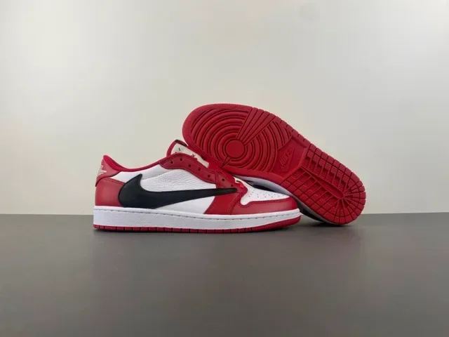 Nike Air Jordan 1 Low Red White Black Lifestyle Sneakers 14